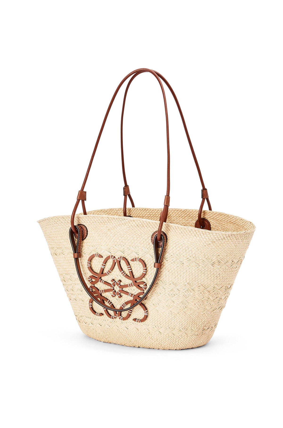 Loewe Anagram Basket bag in iraca palm and calfskin