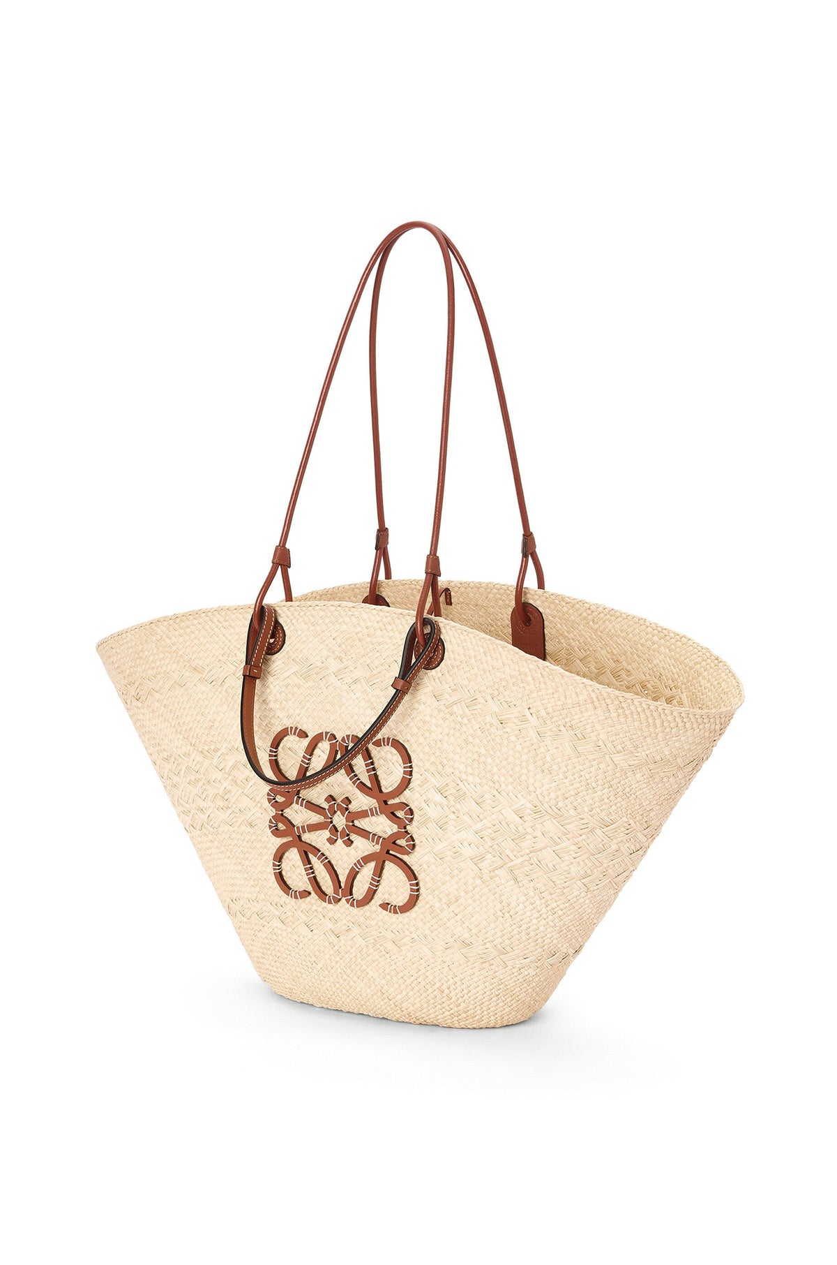 Loewe Anagram Basket bag in iraca palm and calfskin