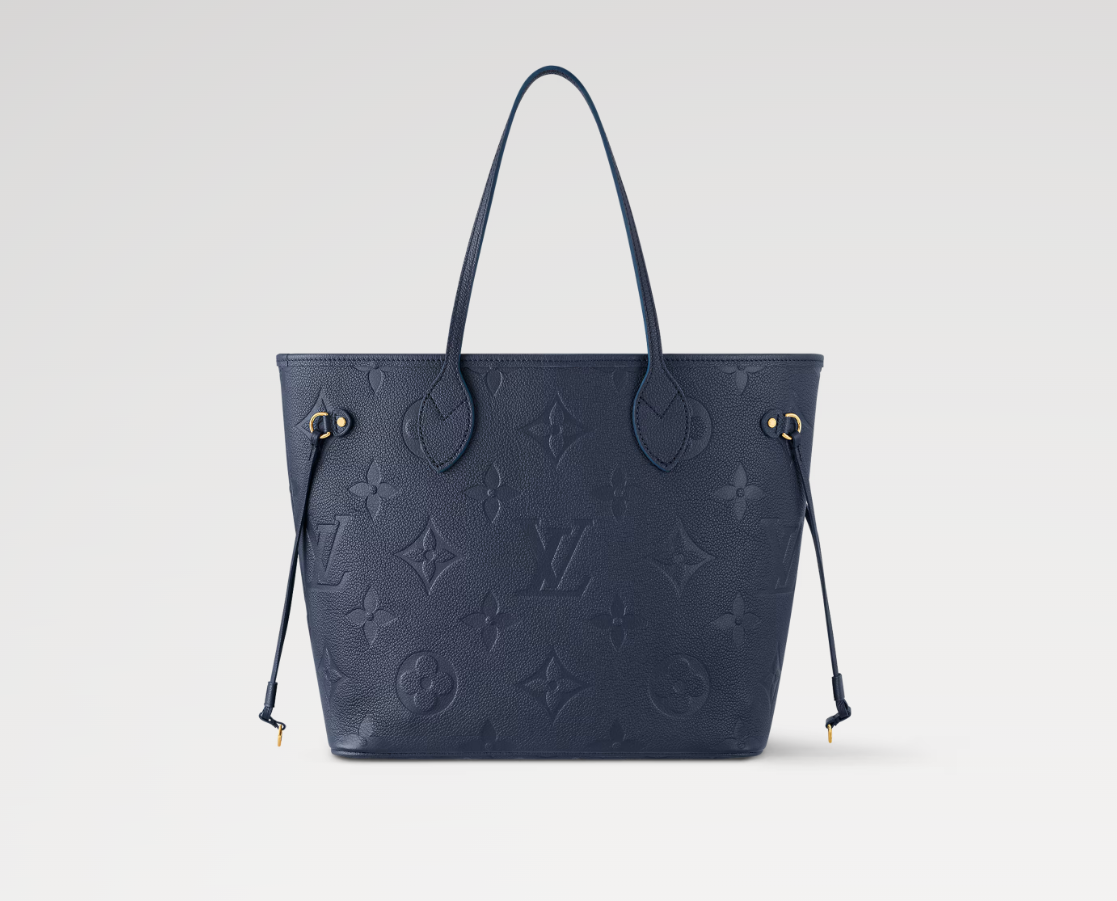 Louis Vuitton Neverfull MM Monogram Empreinte Leather In Navy Blue