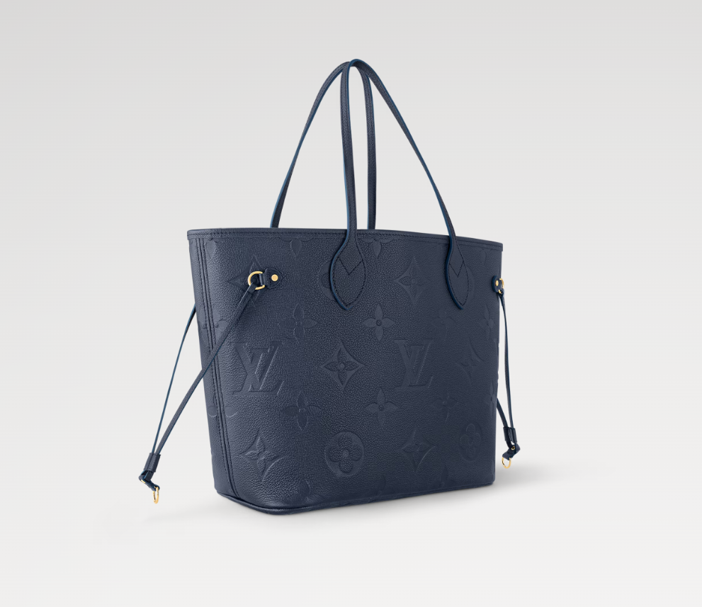 Louis Vuitton Neverfull MM Monogram Empreinte Leather In Navy Blue