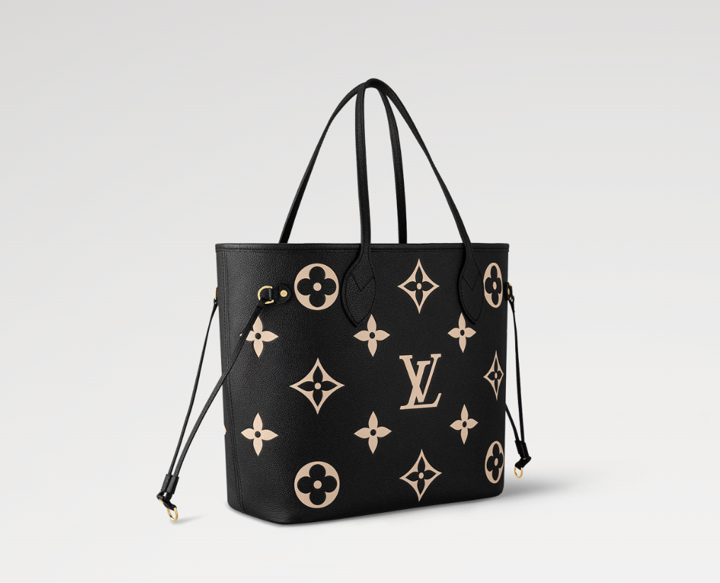 Louis Vuitton Neverfull MM Tote Black/Beige