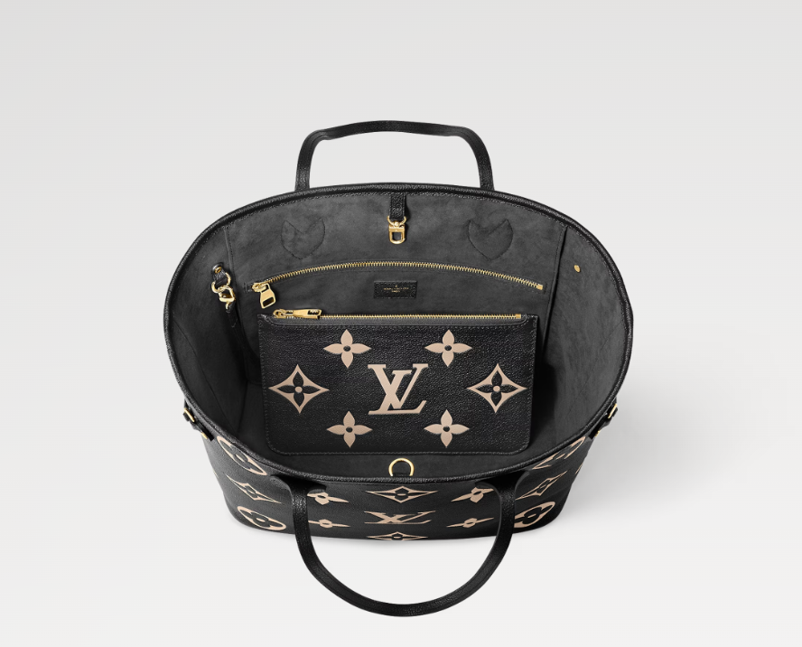 Louis Vuitton Neverfull MM Tote Black/Beige