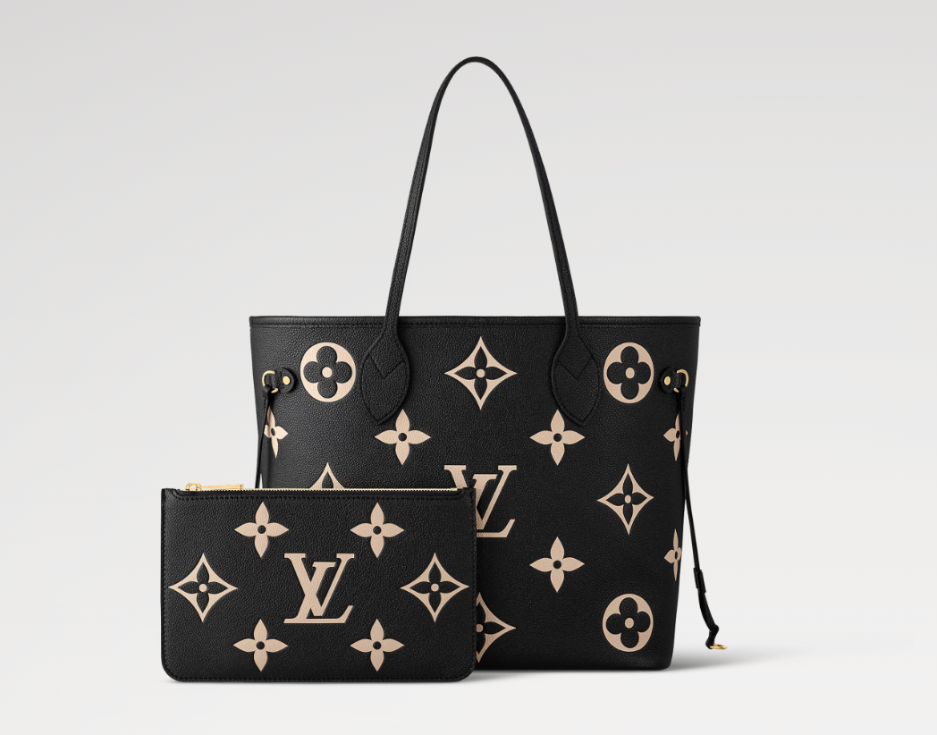 Louis Vuitton Neverfull MM Tote Black/Beige