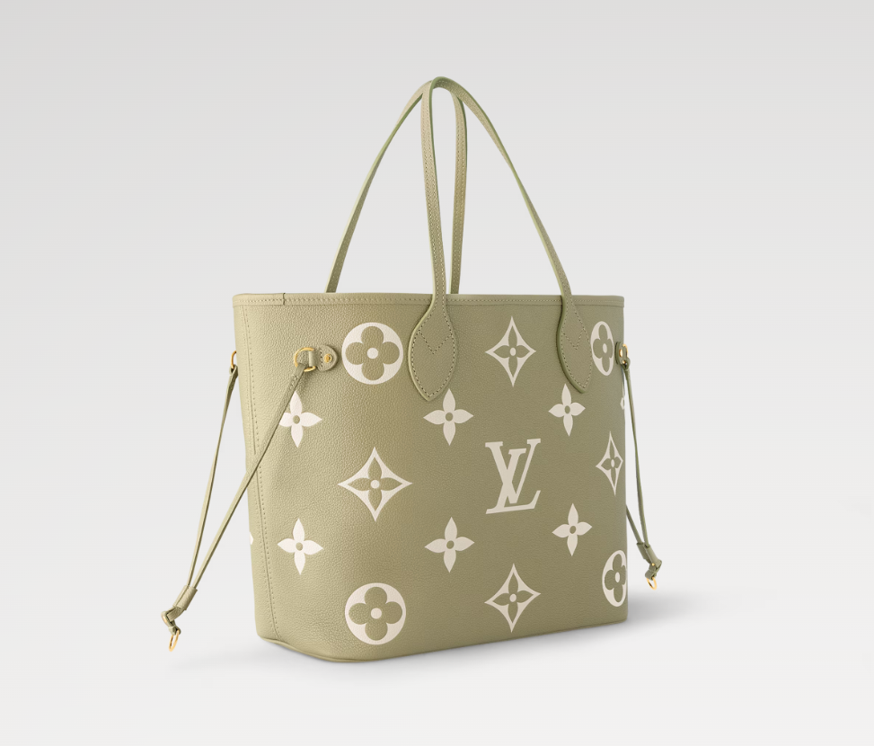 Louis Vuitton Neverfull MM Tote Khaki Cream