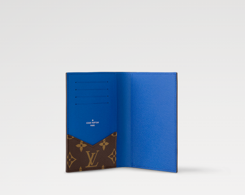 Louis Vuitton PASSPORT COVER Monogram Macassar Blue