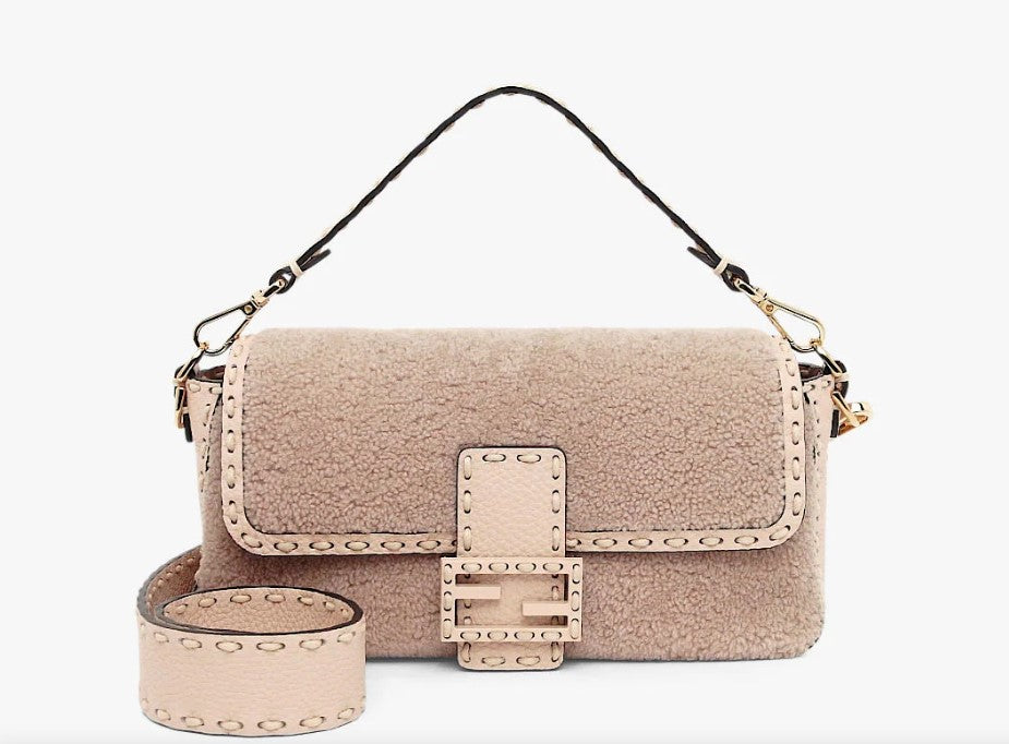 Fendi Baguette Pink sheepskin bag – StyleHill