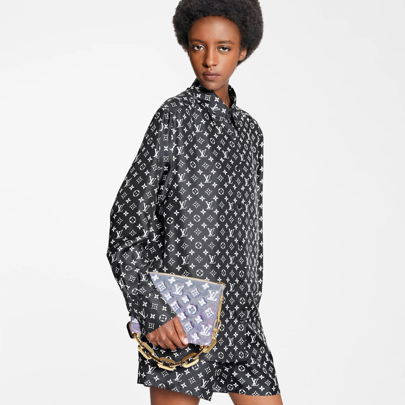 Louis Vuitton 2022 Sequin Coussin Belt Bag - Silver Waist Bags