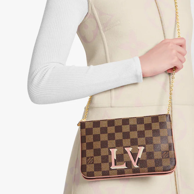 Louis Vuitton Double Zip Pochette Rose Ballerine