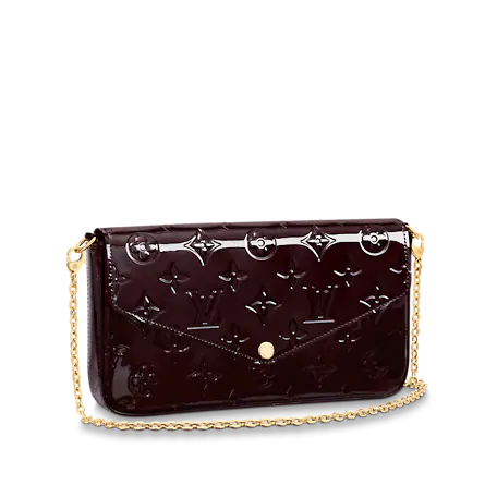 Louis Vuitton Pochette Felicie Monogram Vernis Amarante in Patent Leather  with Gold-tone - US