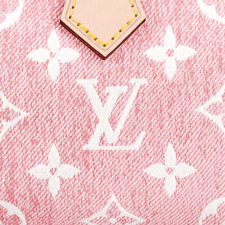 Louis Vuitton Pink Monogram Denim Jacquard Nano Speedy Gold