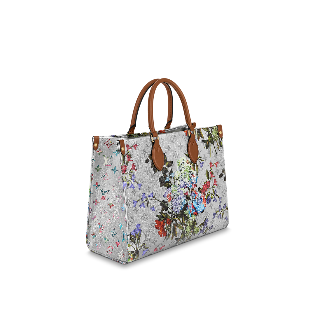 LV Onthego mm Tote Bag -Floral- Women Luxury Bag