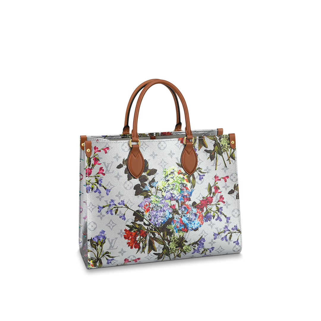 LV Onthego mm Tote Bag -Floral- Women Luxury Bag