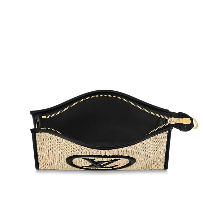 Louis Vuitton Toiletry Pouch On Chain Beige/Black in Raffia with